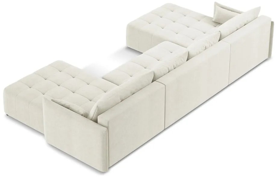 Бежов разтегателен ъглов диван с място за съхранение (U форма) Moku – Makamii