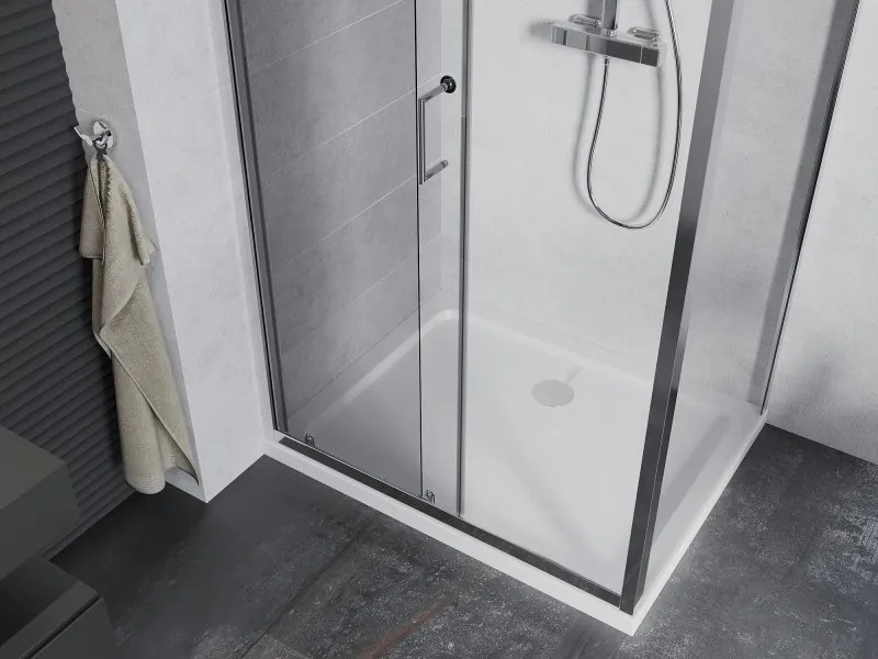 Mexen Apia разтегателна душ кабина 120 x 90 см, прозрачна, хром + тънък