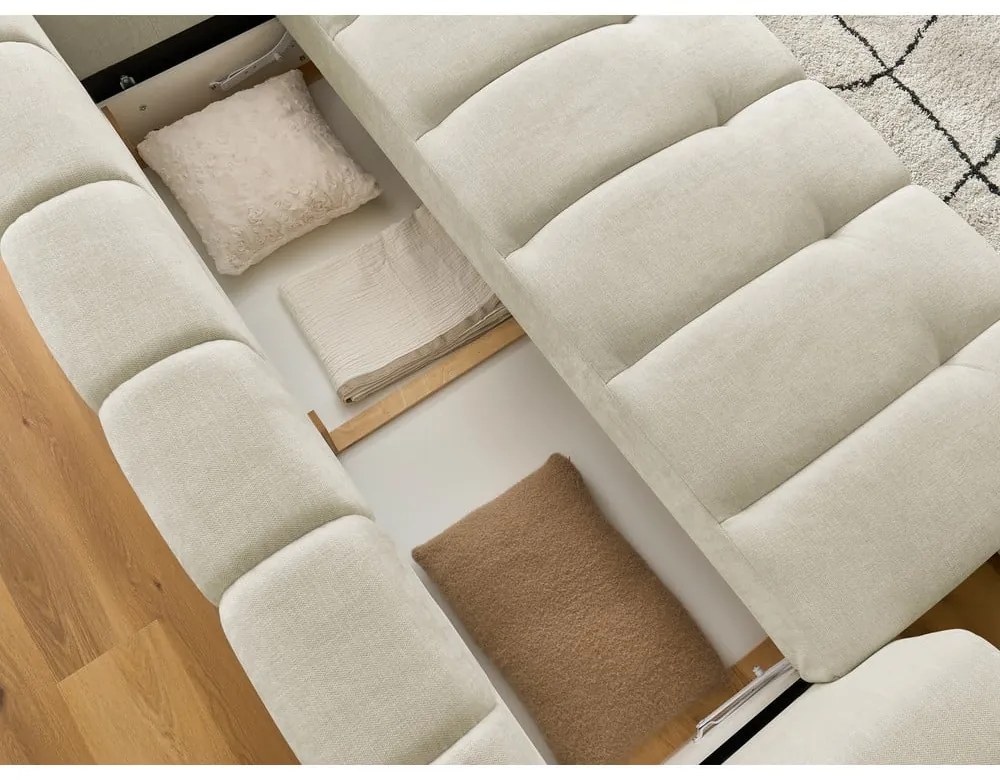 Бежов сгъваем/с място за съхранение диван 251 cm Fuji – Bobochic Paris