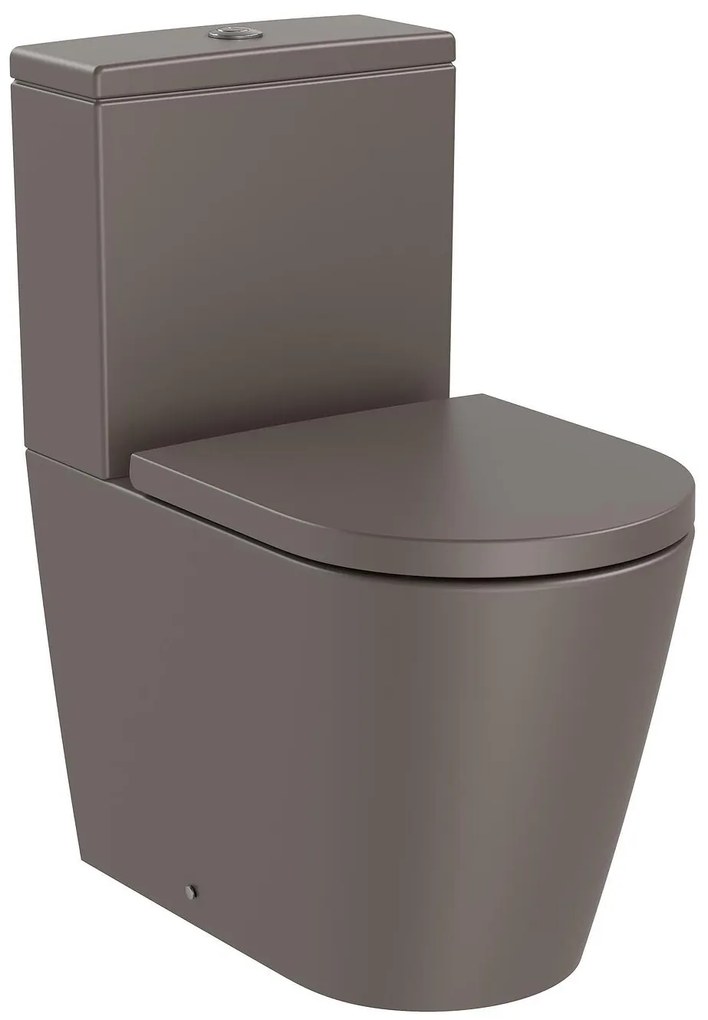 Тоалетна чиния за моноблок, Roca, A342529660 ROUND, порцелан, кафе, 76x60x37.5см