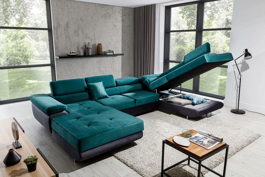 Ъглов диван Romeo-Right-Gray-Petrol