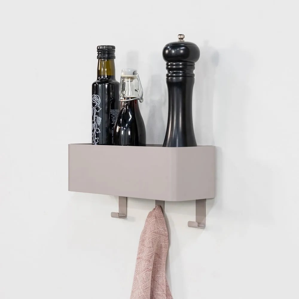 Кафяво-сив стенен стоманен рафт за баня Multi – Spinder Design