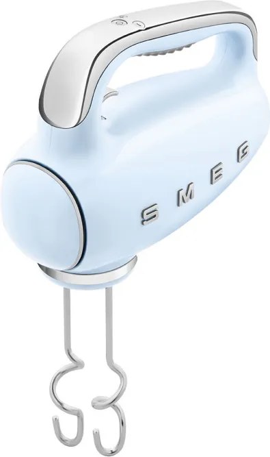 Ръчен миксер SMEG 50's Style HMF01PBEU, 250W, 9 скорости, Турбо, Скрит LED дисплей, Таймер, Аксесоари, Син