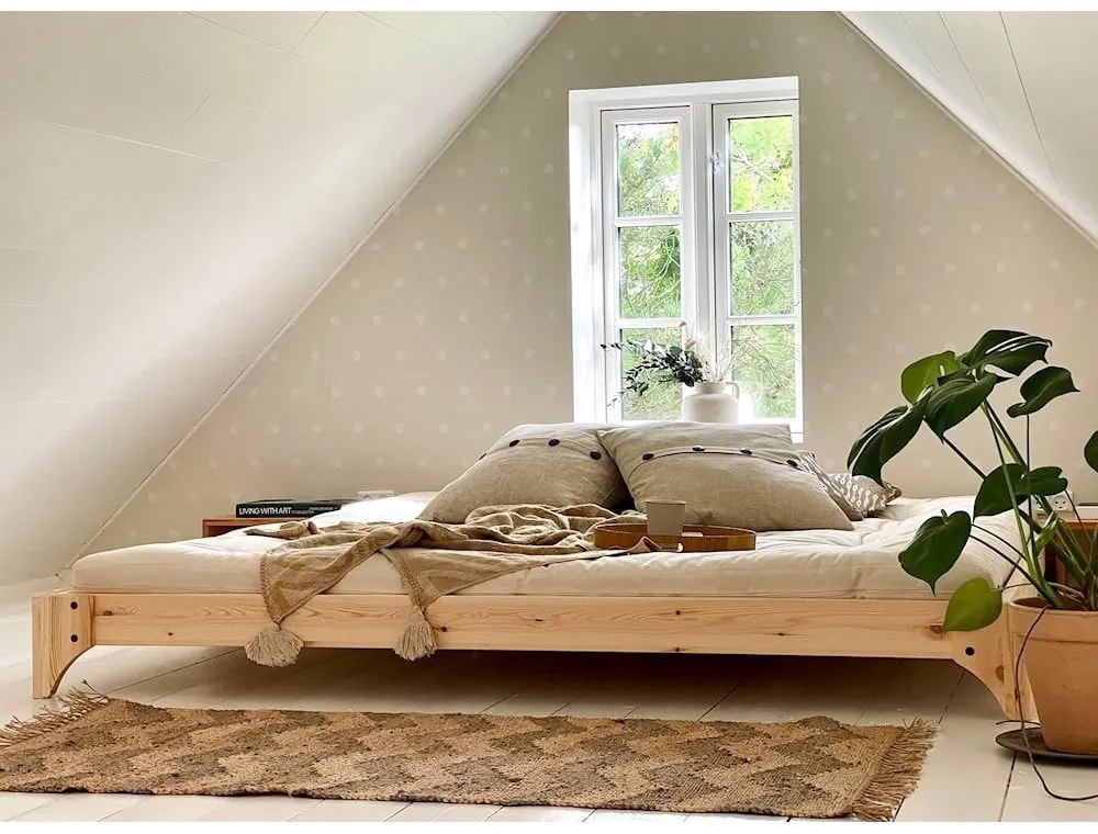 Двойно легло от борова дървесина с решетка 160x200 cm Elan - Karup Design