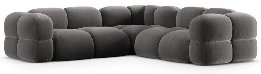 Сив кадифен ъглов диван Loretto – Cosmopolitan Design