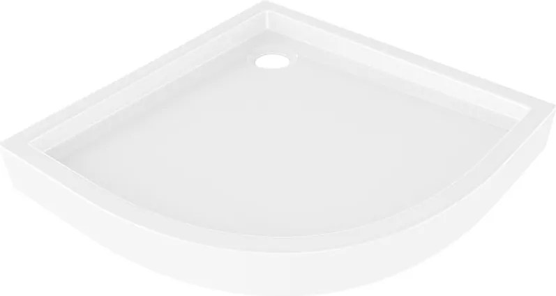 Mexen Flow+ полукръгъл поддушов корито 80 x 80 cm, бял гланц - 46Q108080H