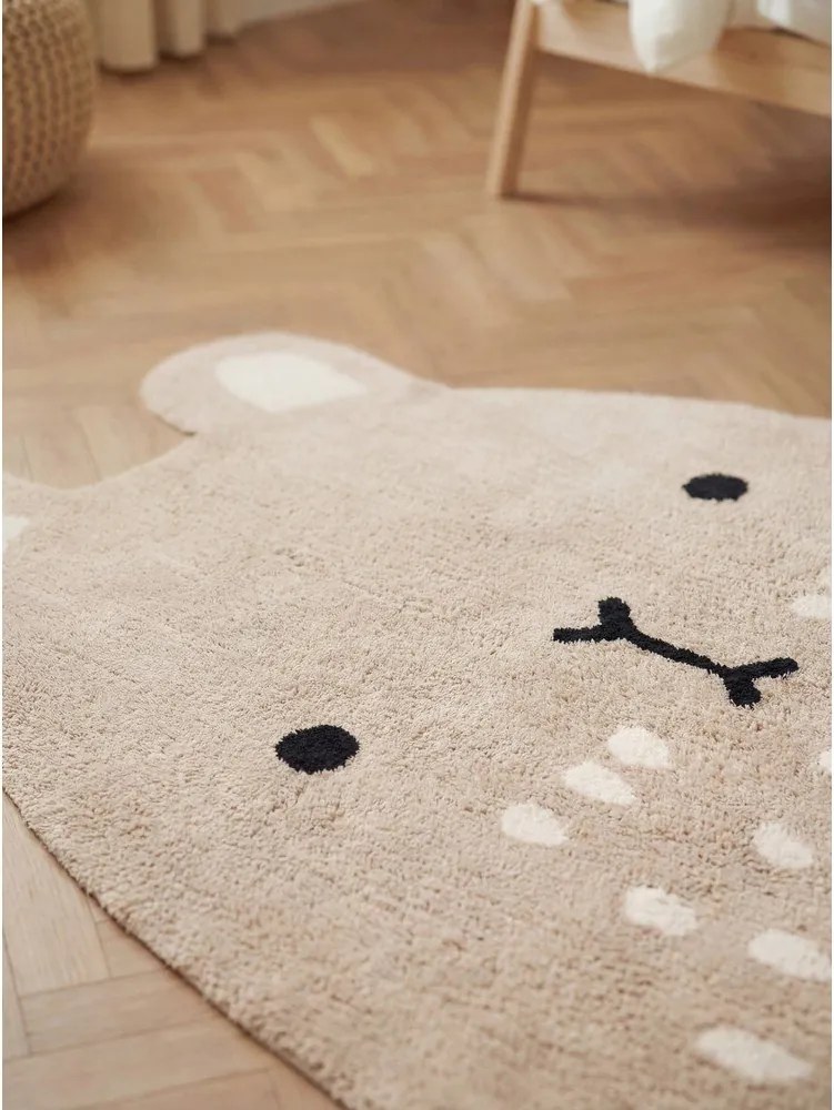 Бежов памучен детски килим подходящ за пране/ръчно изработен 120x152 cm Snuggle Pucki – Hanse Home