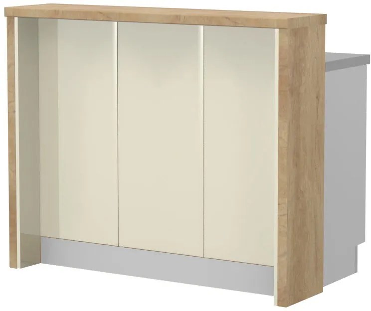 Островна кухненска пейка Modena-Length: 120 cm.-Beige-Nebraska Oak