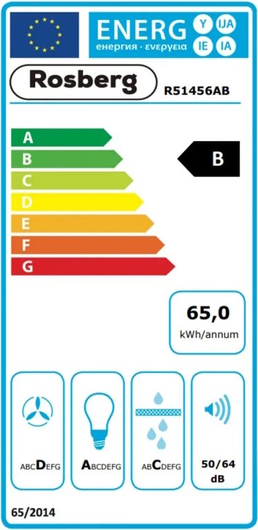 Втора ръка: Абсорбатор Rosberg R51456AB, 460 m3/h, 190 W, 2 моторa, 2 филтъра, Черен
