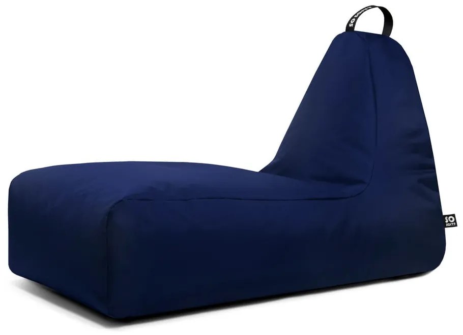 Тъмносин пуф Chill XXL – So Soft?