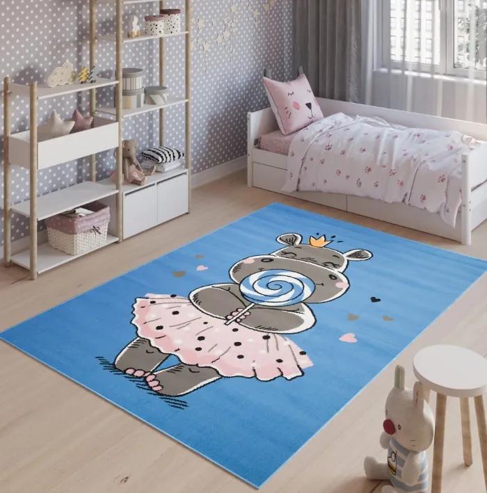 Килим за детска стая с хипопотам Ширина: 140 см | Дължина: 200 см