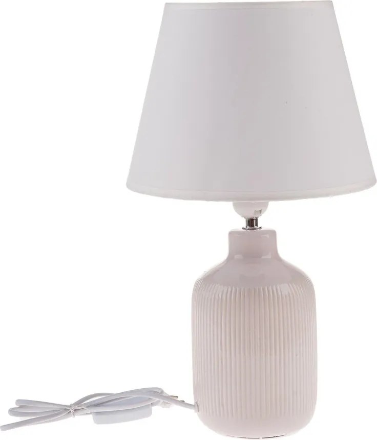 Кремава настолна лампа с текстилен абажур (височина 41 cm) – Dakls