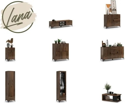 Шкаф ЛАНА SZ-50 Елегантен Орех - ГАРДЕРОБ С 1 ВРАТА С ЧЕКМЕДЖЕ