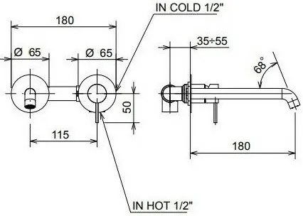 Смесител за мивка вграден La Torre Elle 316 35032-Mauro