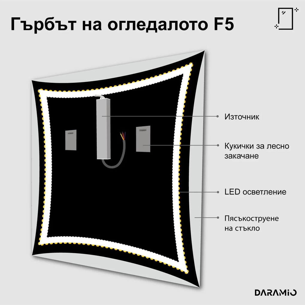 Огледало с лед осветление F5