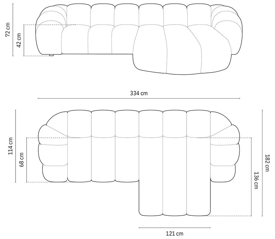 Светлозелен ъглов диван (десен ъгъл) Diana – Micadoni