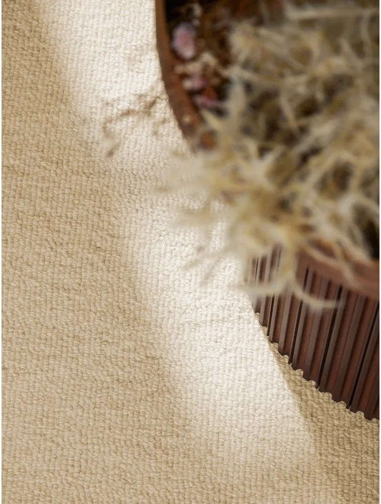 Бежов ръчно изработен вълнен кръгъл килим ø 200 cm Puristic Knots – Elle Decoration