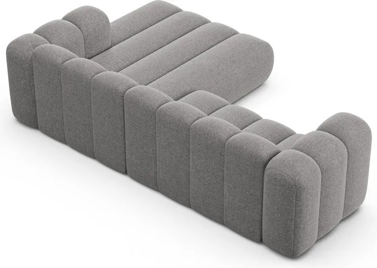 Сив шенилов ъглов диван (десен ъгъл) Lupine – Micadoni