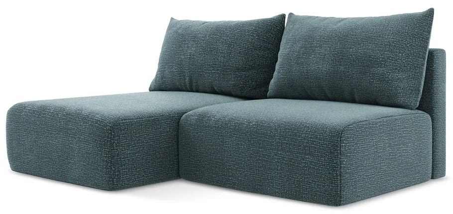 Тюркоазен разтегателен ъглов диван с място за съхранение (ляв ъгъл) Kalena – Makamii