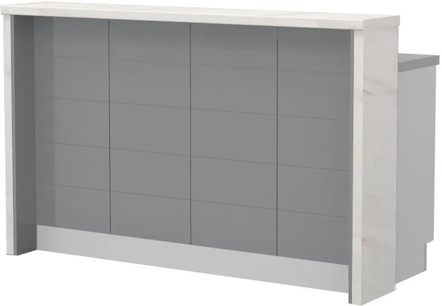 Островна кухненска пейка Hudson-Length: 160 cm.-Gray-White Marble
