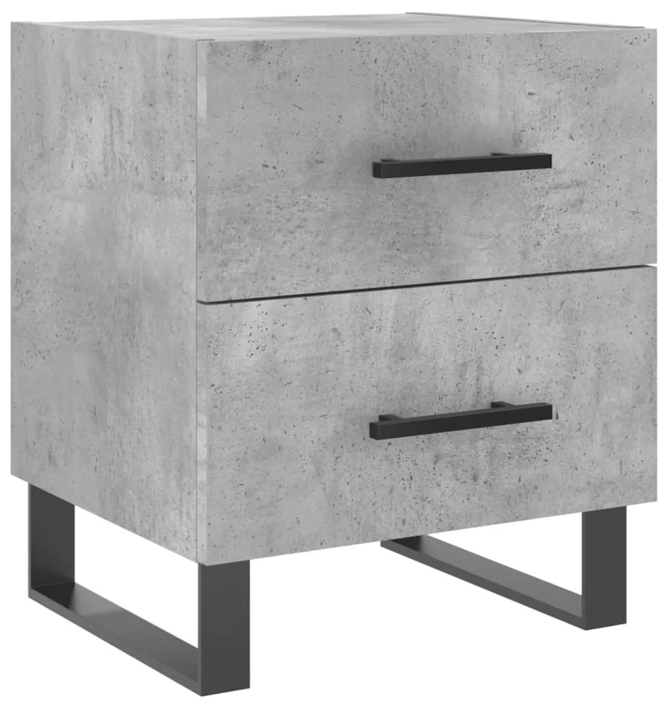 827364 vidaXL Нощно шкафче, бетонно сиво, 40x35x47,5 см, инженерно дърво