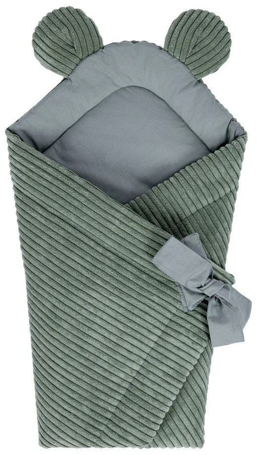 Зелено бебешко одеяло от рипсено кадифе 35x65 cm – Meowbaby