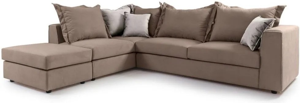 Ъглов диван Broadway-Тъмнобежов-Ляв