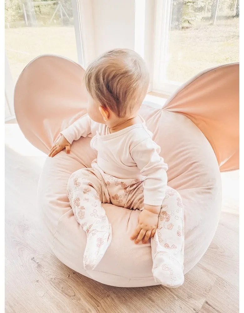 Светлорозов детски пуф Ears – The Brooklyn Kids