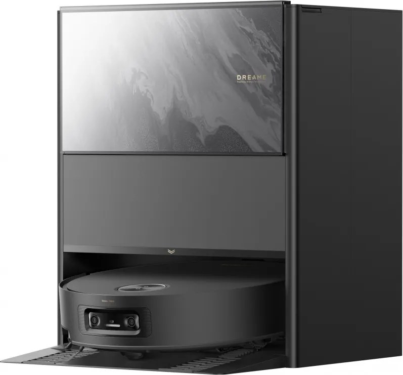 Прахосмукачка робот Dreame Aqua 10 Ultra Track RLR81CE-BK, 25000 Pa, 200 мин, 3.5/4 л, Сухо/мокро, AI камери, VersaLift DToF, Автоматично почистване на моп при 100°C, Черен