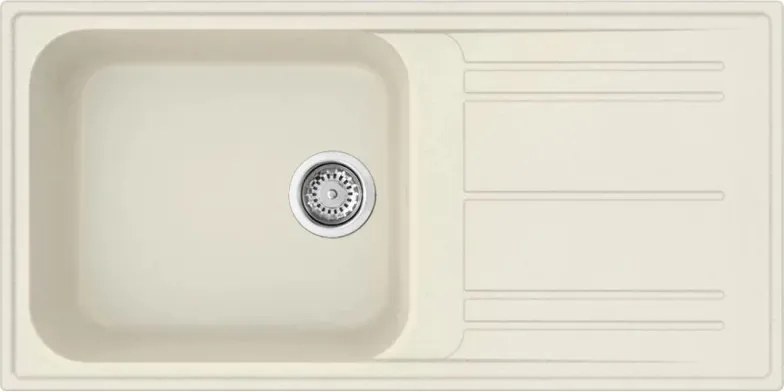 Кухненска мивка Smeg LZ150P, 100 см, Материал против надраскване, Лесен за почистване, Крем