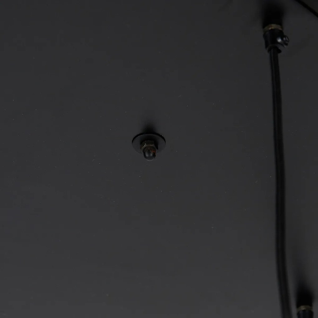 Индустриално висящо осветително тяло черно с месинг 5-светлина - Haicha