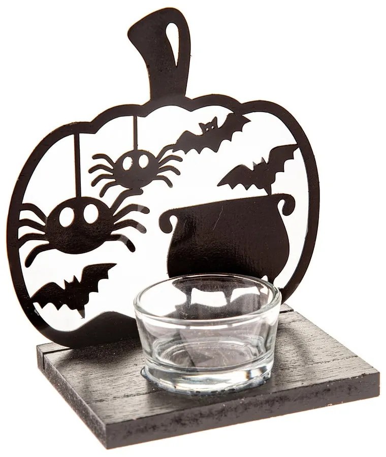 Дървен свещник с хелоуински мотив Happy Halloween – Dakls