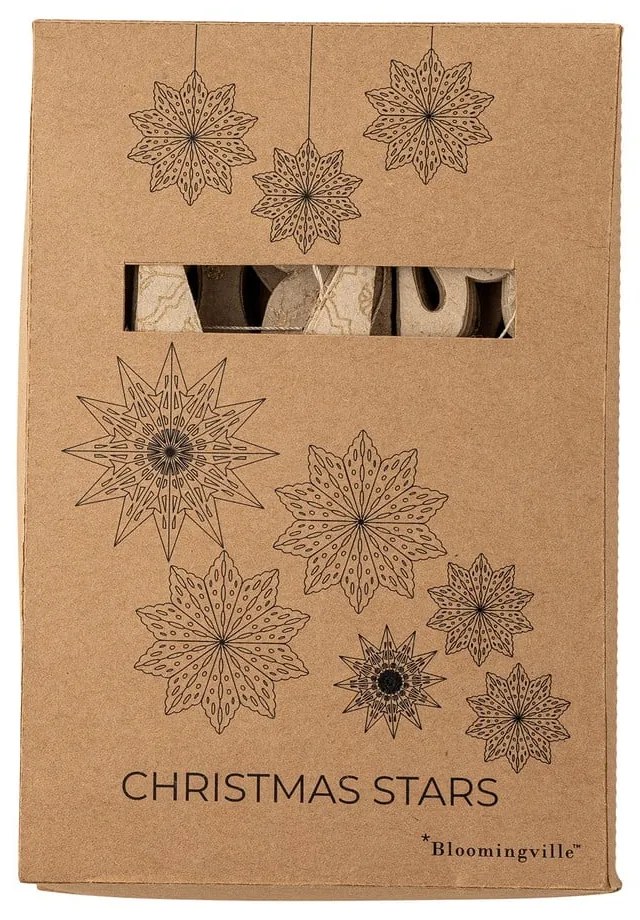 Хартиени висящи коледни украси в комплект от 6 бр. Star – Bloomingville