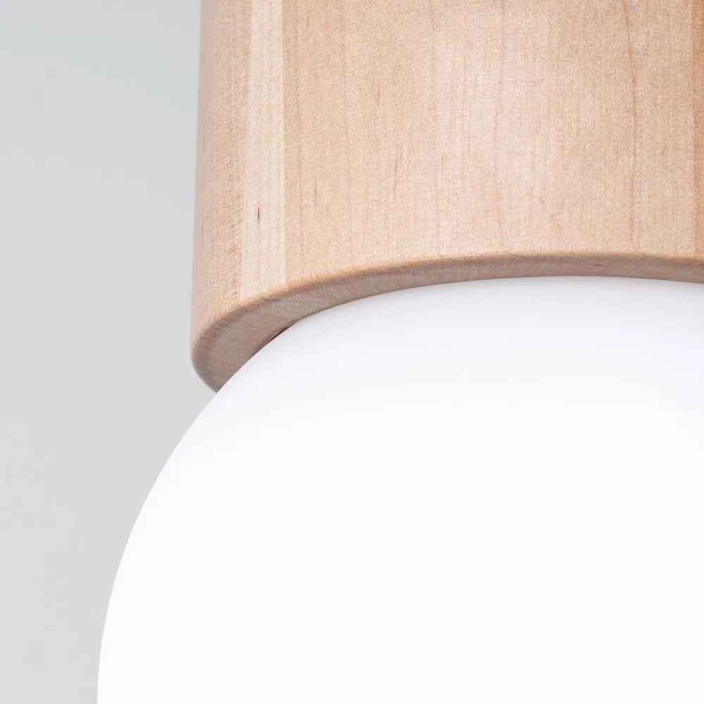 Бяло/естественo осветително тяло за таван със стъклен абажур ø 12 cm Surtur – Sollux