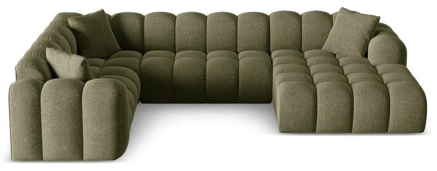 Зелен шенилов ъглов диван (ляв ъгъл/U форма) Treno – Cosmopolitan Design