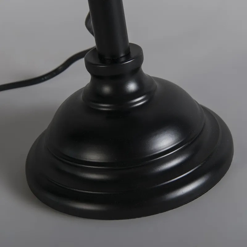 Класическа настолна лампа черна регулируема без абажур - Accia