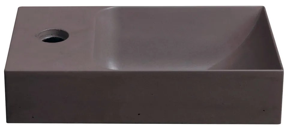 Тъмнокафяв бетонен малък умивалник 31x17 cm Piccolino – Sapho
