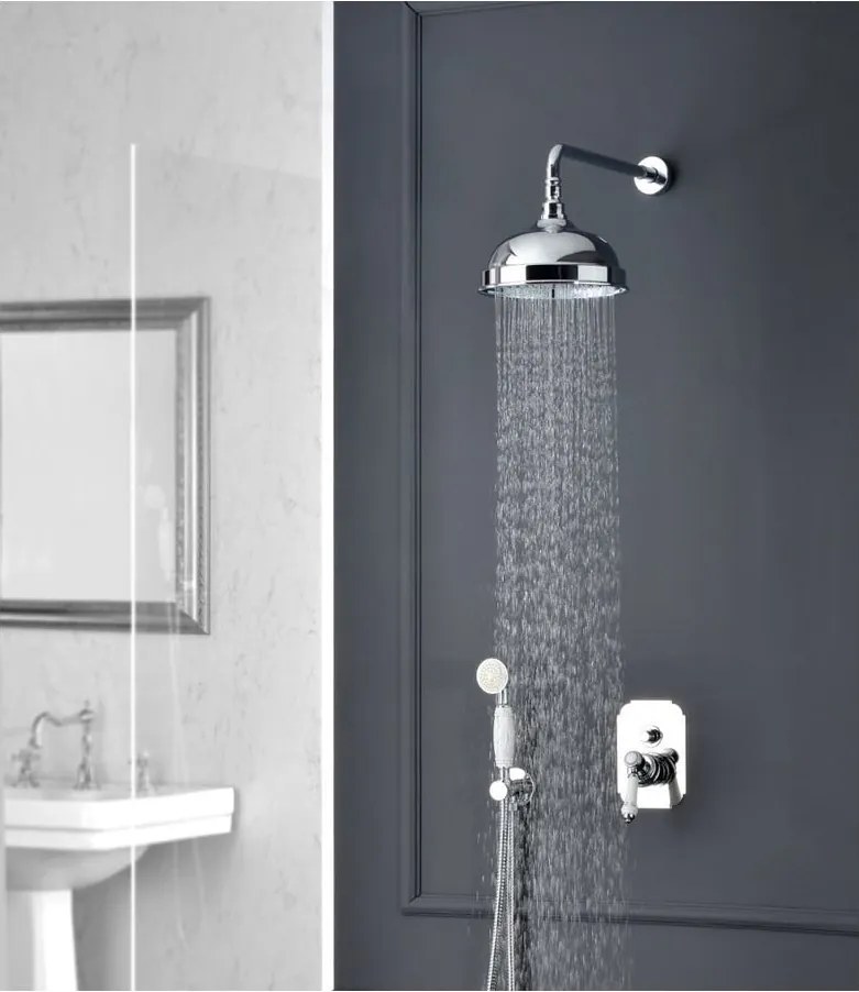 Вградена душ батерия в лъскаво-сребрист цвят (2 изхода) Vienna – Sapho