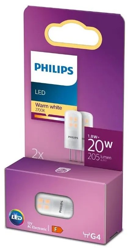 К-кт 2x LED Крушка Philips G4/1,8W/12V 2700K
