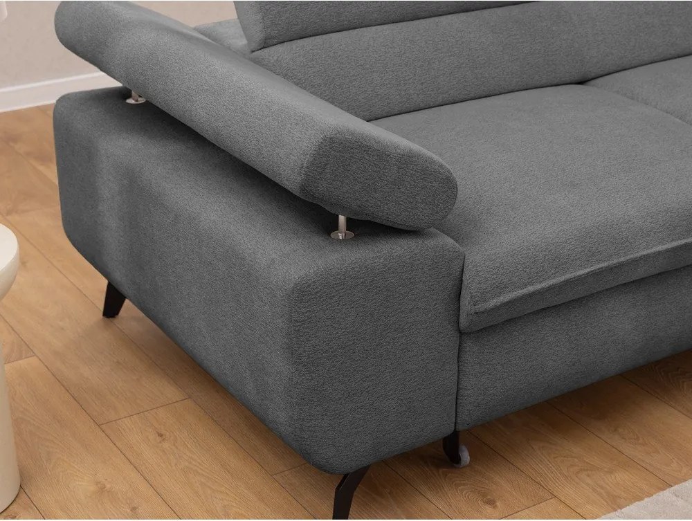 Сив шенилов ъглов диван (десен ъгъл L форма) Marbeya – Ropez