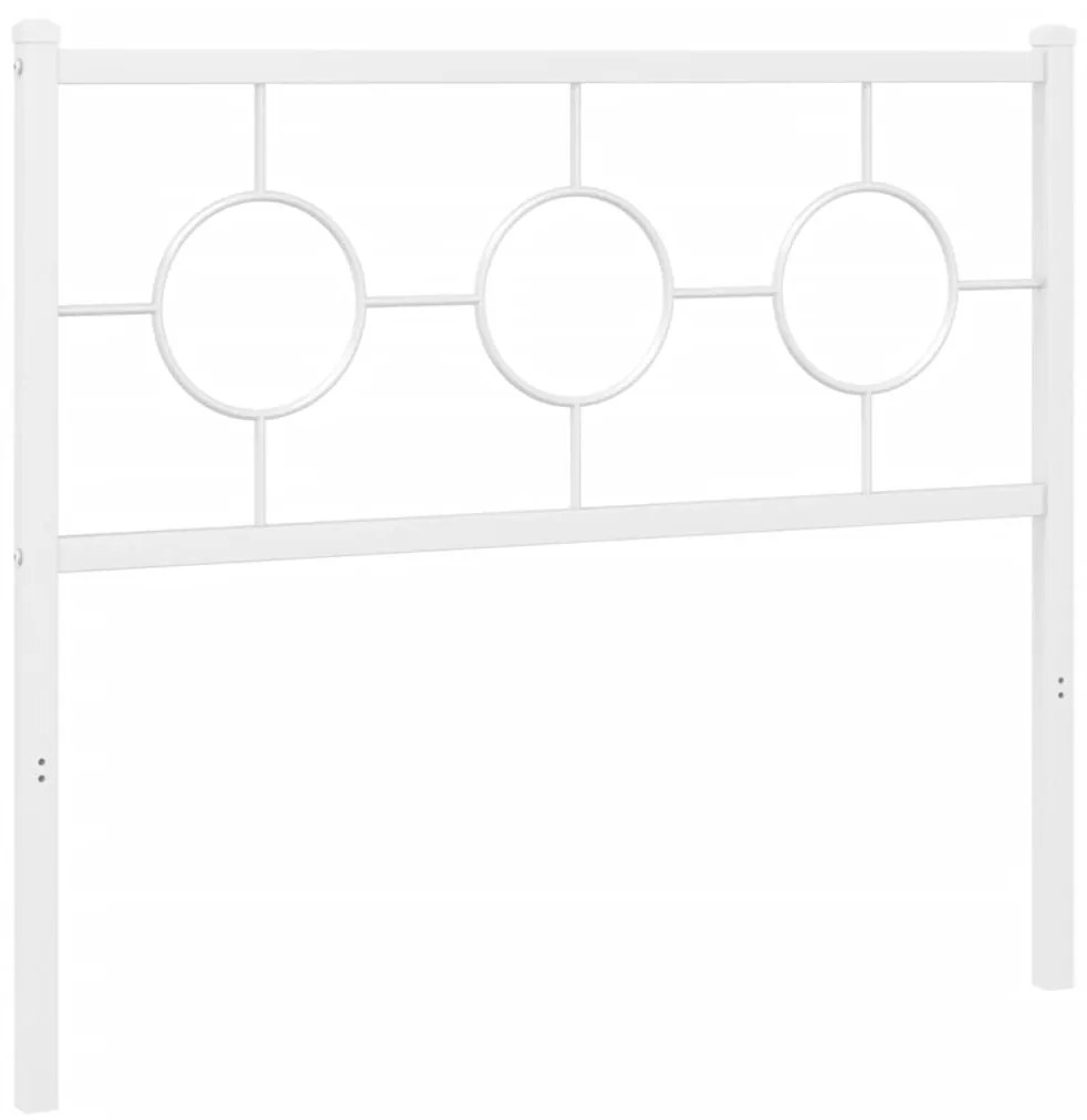 376304 vidaXL Метална табла за глава, бяла, 100 см