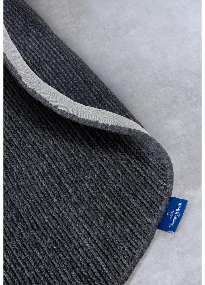 Тъмносив ръчно изработен вълнен кръгъл килим ø 200 cm Francois – Villeroy&Boch