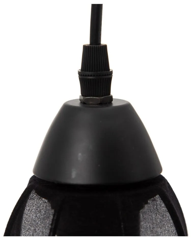 Черно висящо осветително тяло с текстилен абажур ø 40 cm – Ixia