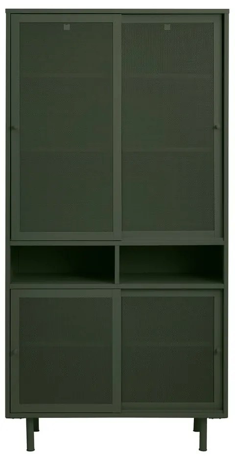 Тъмнозелено метално шкафче с плъзгащи се врати 90x180x40 cm Veep – Unique Furniture