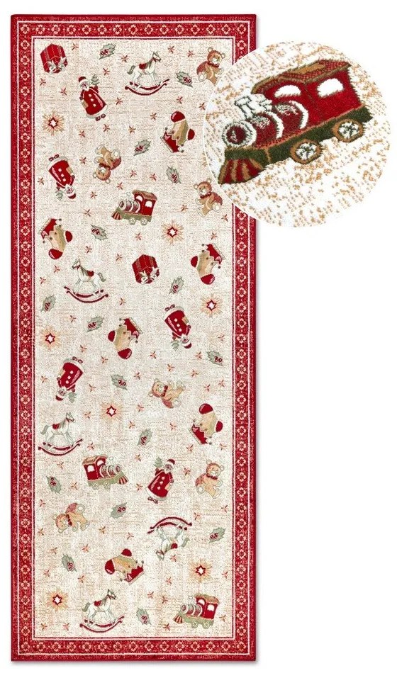 Червена пътека с коледен мотив със смес от памук 80x200 cm Toy's Delight Red Christmas – Villeroy&Boch