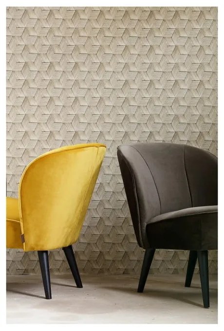 Стол в цвят горчица Sara - WOOOD