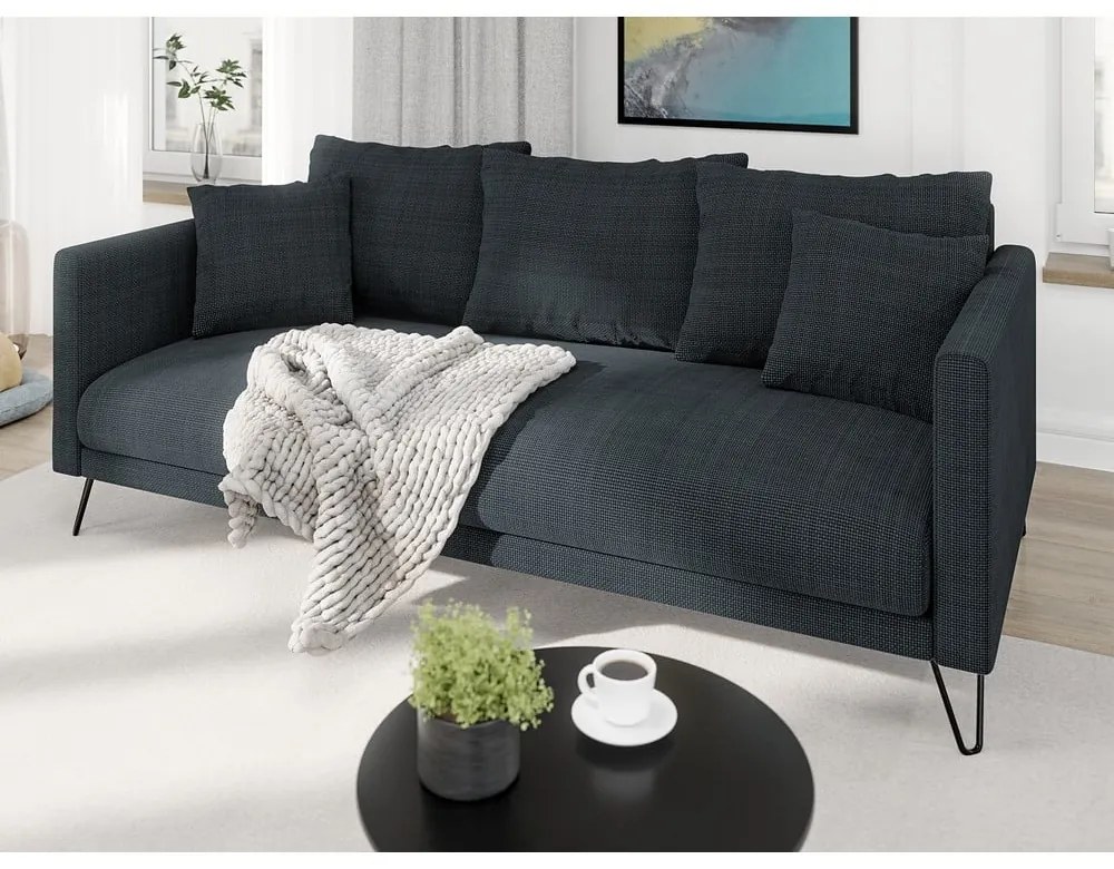 Тъмносив шенилов диван 200 cm Freya – Ropez