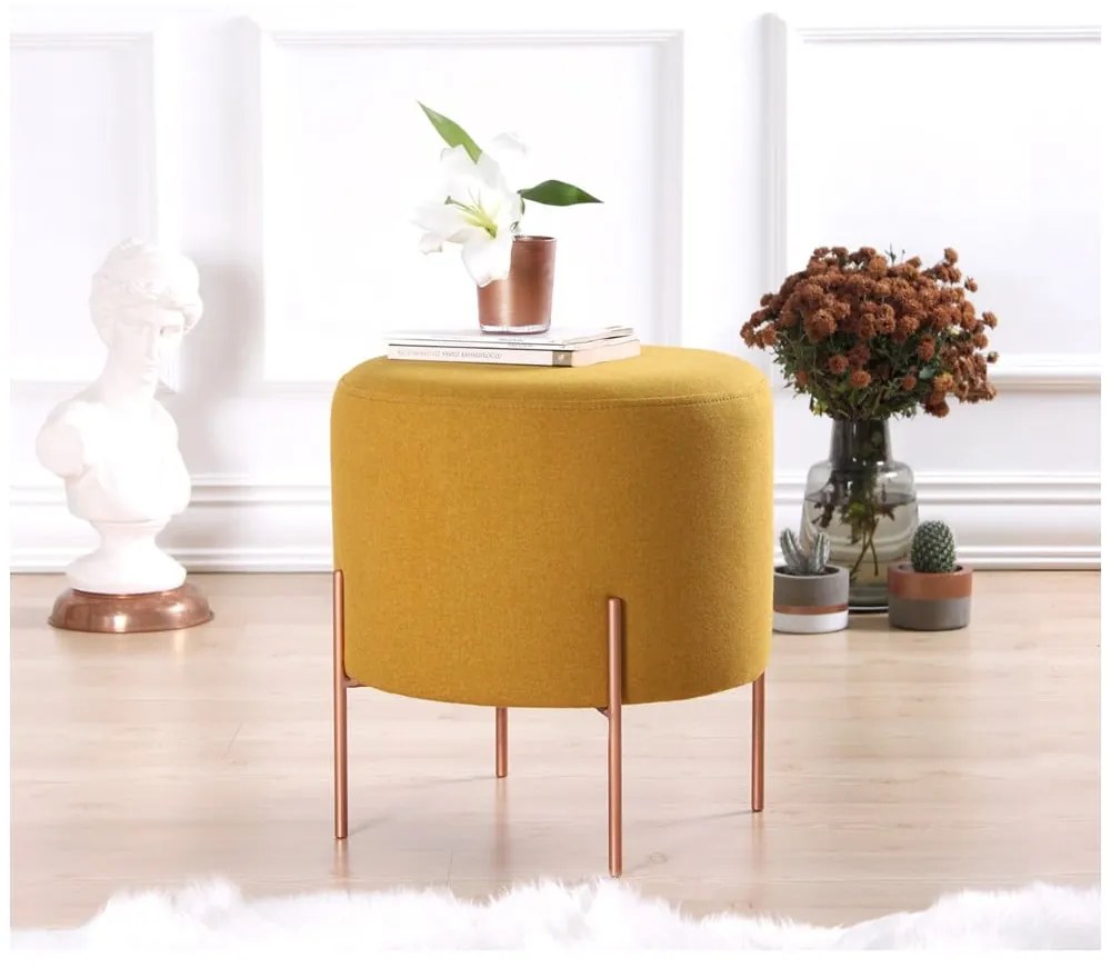 Табуретка в цвят горчица Copper – Artie
