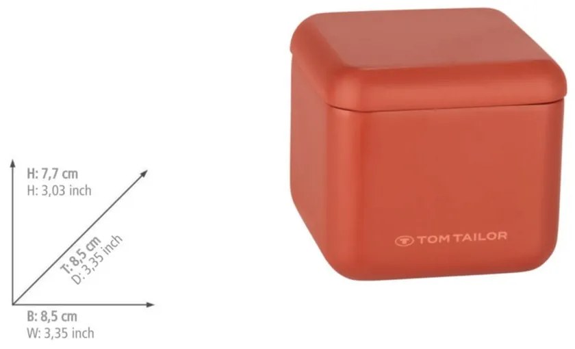 Оранжев органайзер за баня за памучни тампони от полиресин Tom Tailor T-Rounded – Wenko