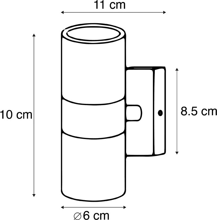 Интелигентна външна стенна лампа черна IP44 вкл. 2 WiFi GU10 - Duo